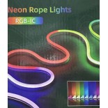Розумна гнучка неонова стрічка світлодіодна Neon Rope Lights RGB-IC 5 m